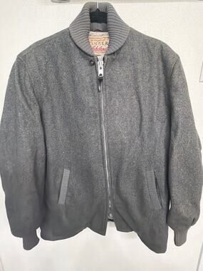 Vtg Lakeland The Original Clicker Gray Wool Car Club Cruiser Pharaoh Jacket 44